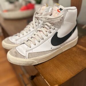 Nike White and Black High-Top Sneakers